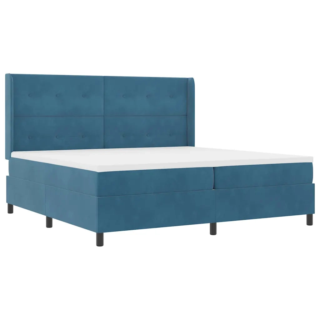 Letto a molle con strisce LED Blu 200 x 200 cm Velluto 3343890