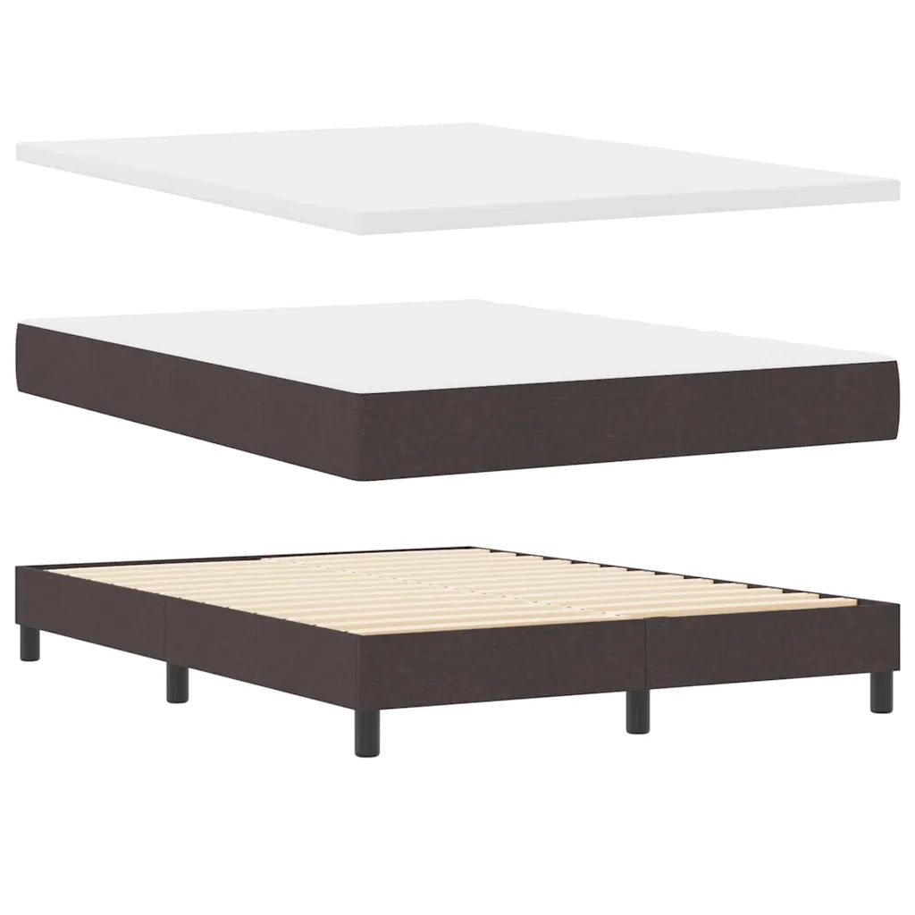 Letto a molle con testiera Marrone Scuro 140 x 200 cm Tessuto 3338695