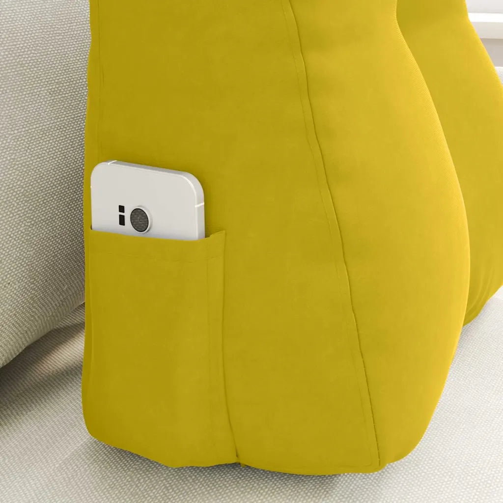 Cuscino per Schiena Giallo 45 x 24 x 50 cm Velluto 42014378