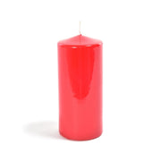 CANDELA ROSSA PILLAR LUCIDA CERA  DIAM 6X12H CM DI MERCURY