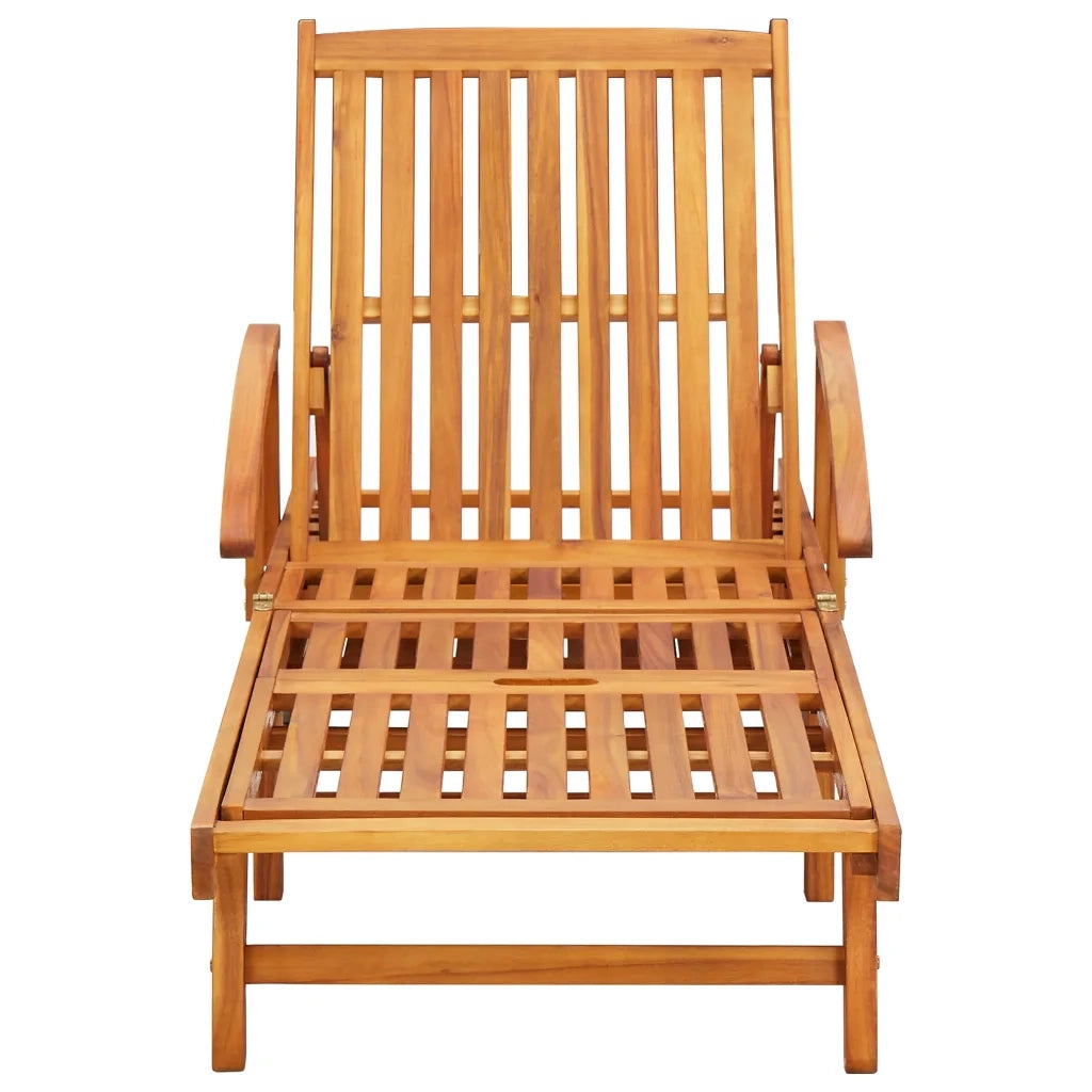 Lettini Prendisole 2 pz con Cuscini in Legno Massello di Acacia 3077344