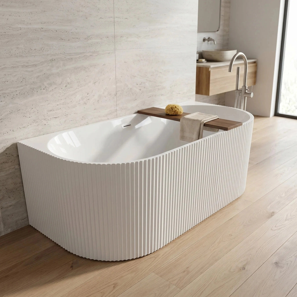 Vasca Bagno A Parete Veneta 170cm Copritappo nero