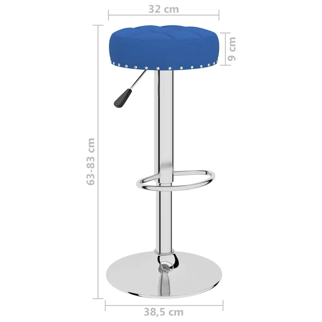Sgabelli da Bar 2 pz Blu in Tessuto 332975