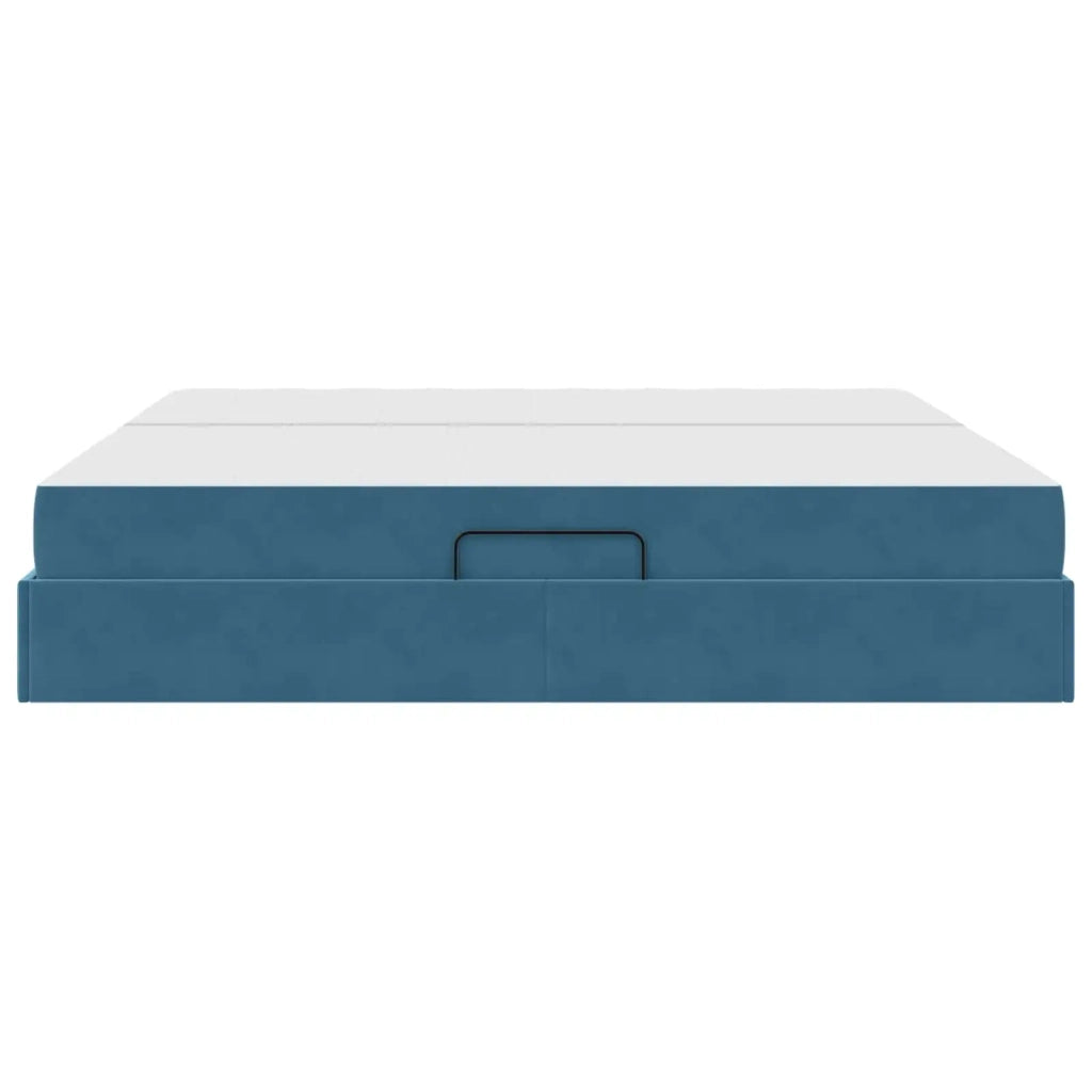 Letto con contenitore e materasso Blu Scuro 200 x 200 cm 3399746