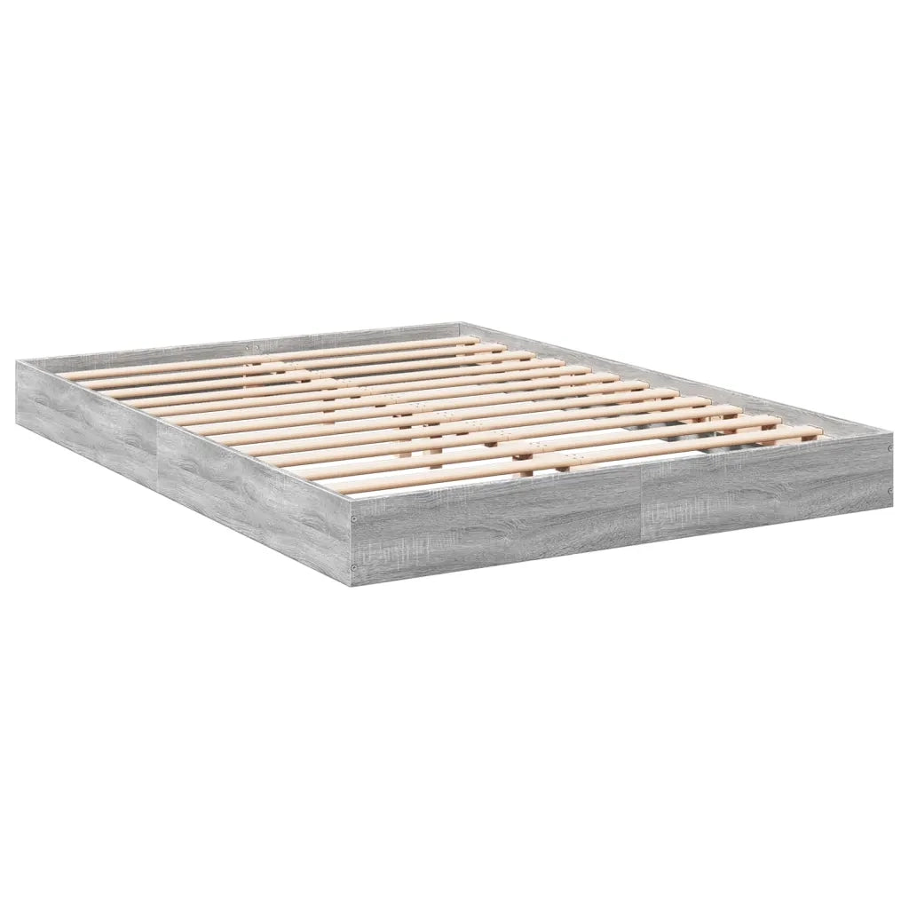 Letto matrimoniale | Letto per adulti | Giroletto Grigio Sonoma 140x200 cm in Legno Multistrato