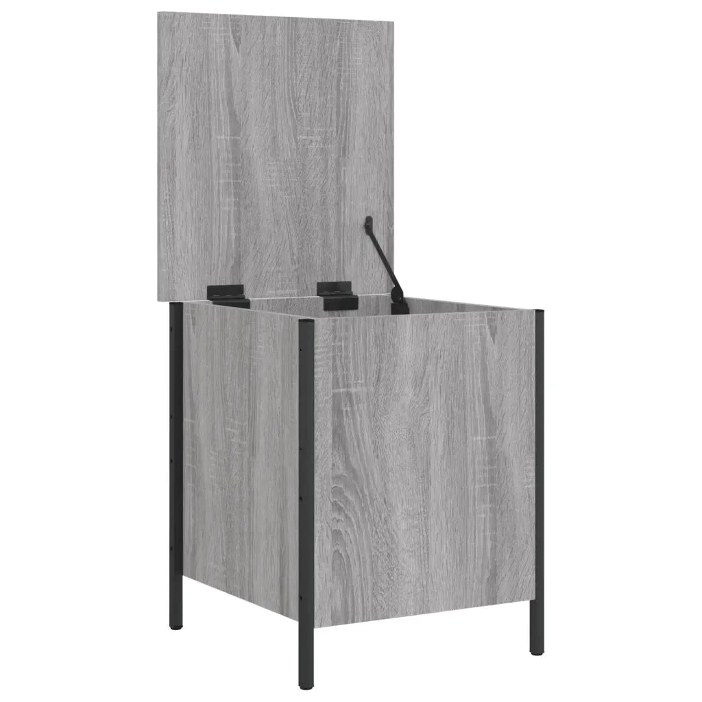 Panca Portaoggetti-Sgabello-Panca con Contenitore Grigio Sonoma 40x42,5x50cm Legno Multistrato