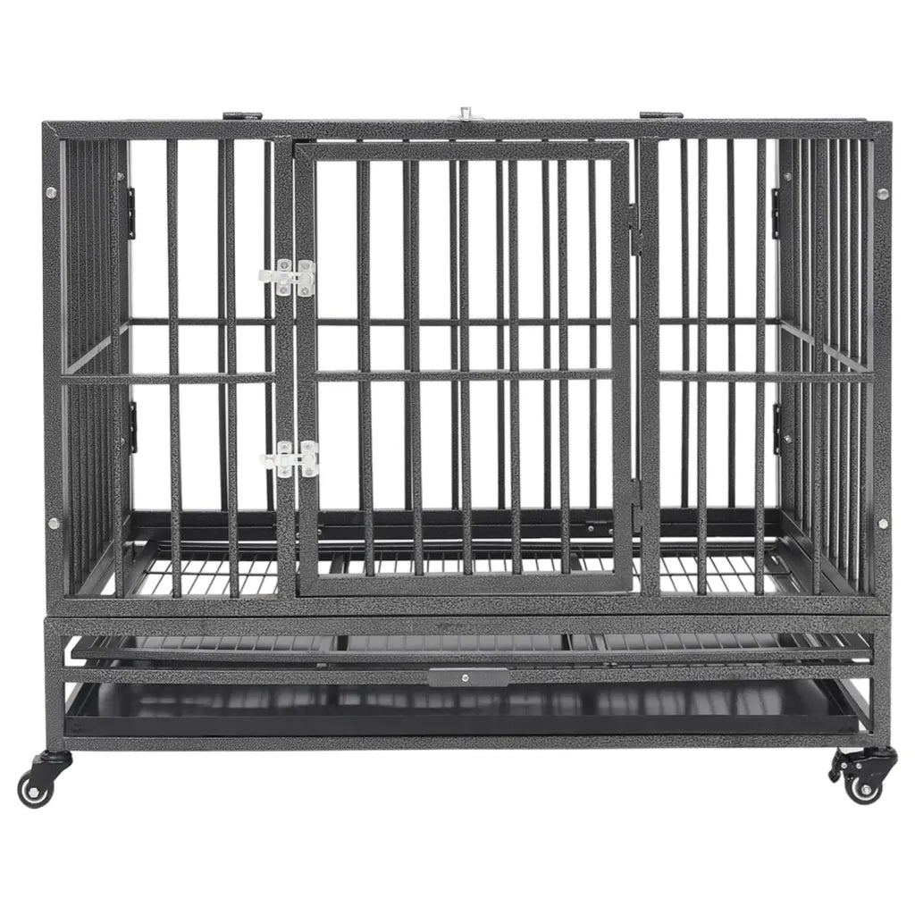 Gabbia per Cani con Ruote in Acciaio 102x72x85 cm cod mxl 58035