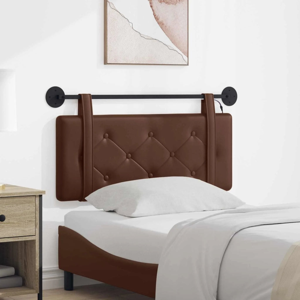 Testiera | Testata sospesa Con luce LED Marrone Similpelle