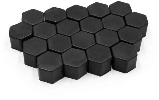 Kit di protezione per mozzo auto in silicone nero, 19 mm, set da 20 pezzi
