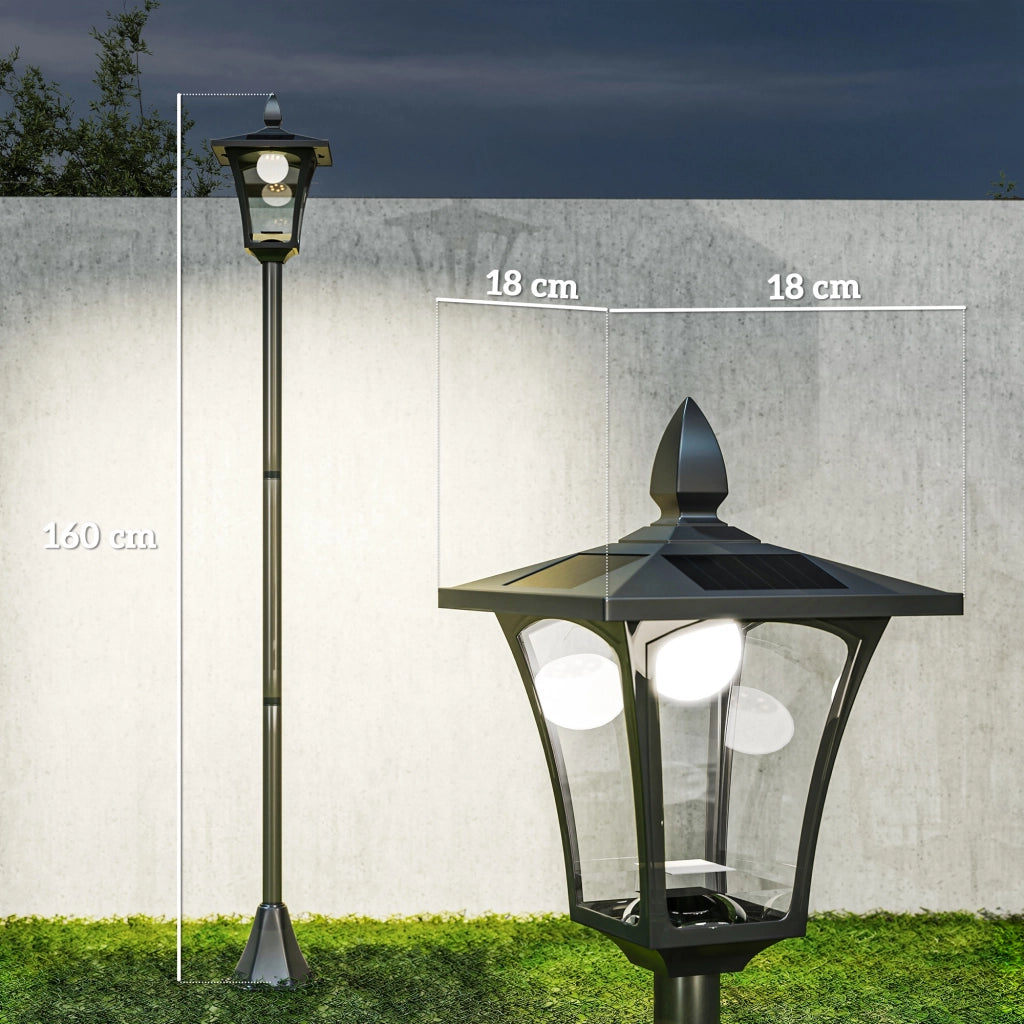 Lampada da giardino a energia solare ¨C Minimal ¨C nero 18x18x160 cm