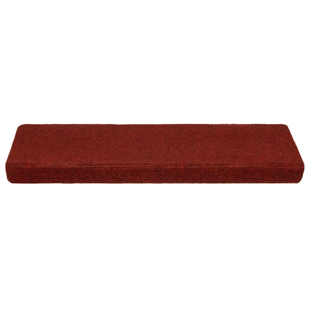 Tappetini per scale autoadesivi 5 pz | Gradini per Scale 65x21x4 cm Bordeaux Rosso Bordo rettangolare