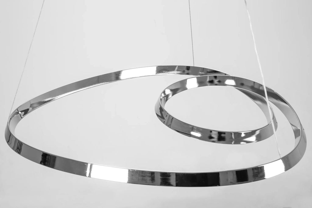 Lampada Da Soffitto Pensile Ring Moderno Led+telecomando App798-cp Chrome