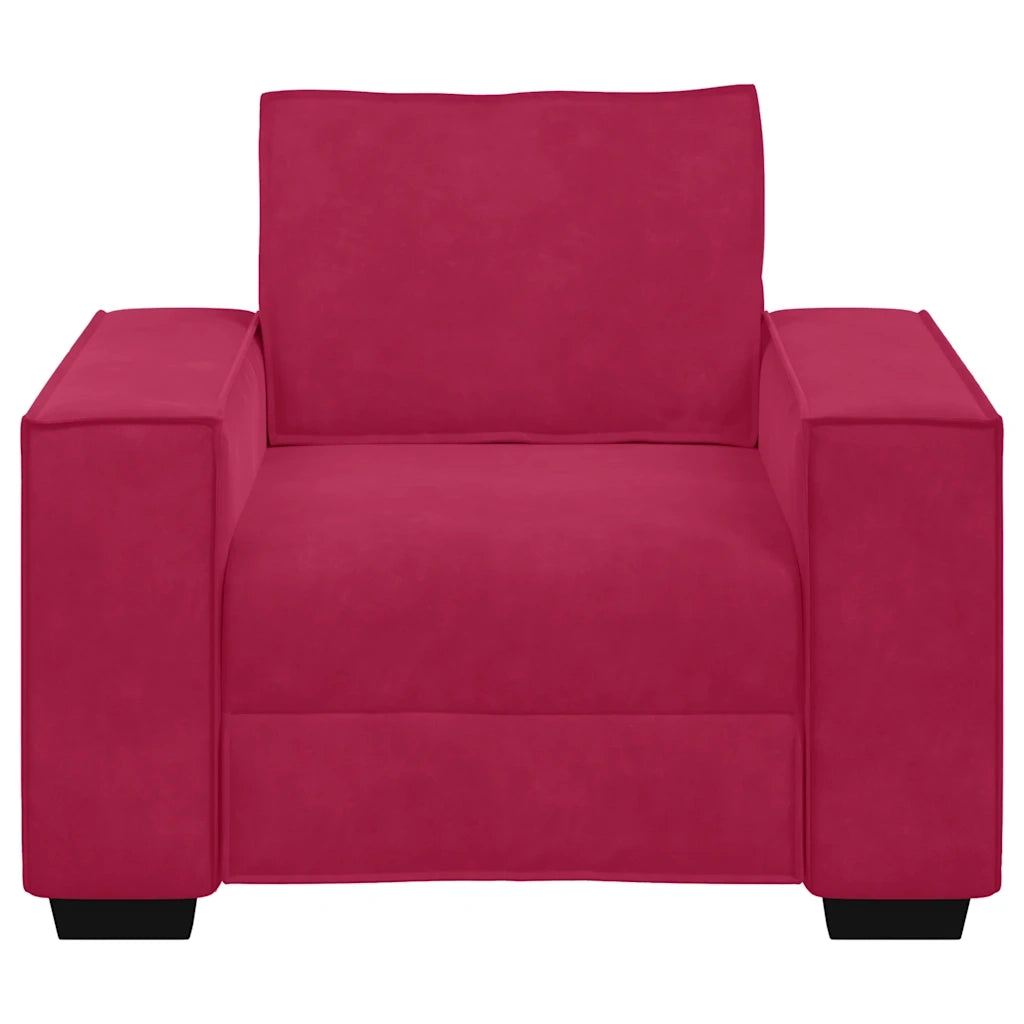 Divano Sedia Rosso Vino 100x78x84 cm Velluto 4105004