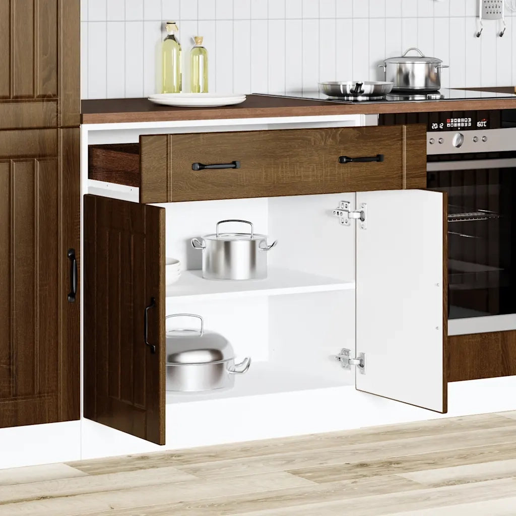 Base da Cucina Lucca Rovere Marrone in Legno Multistrato 853744
