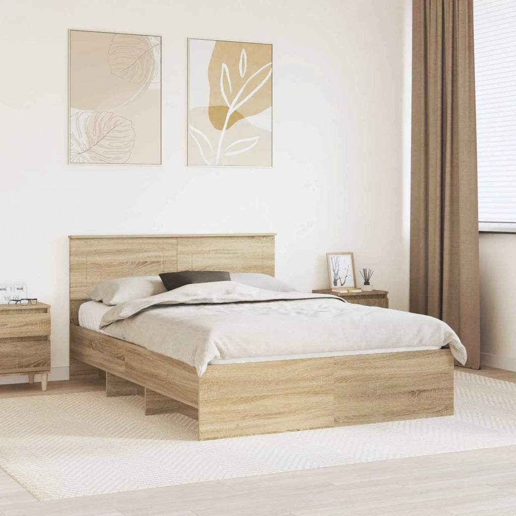 Struttura del letto con testiera-Giroletto con Testiera Rovere Sonoma 150 x 200 cm 898699