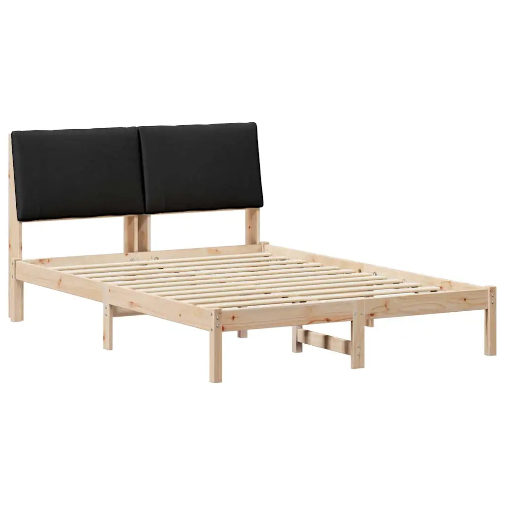 Struttura del Letto con testiera Marrone e nero 140 x 190 cm