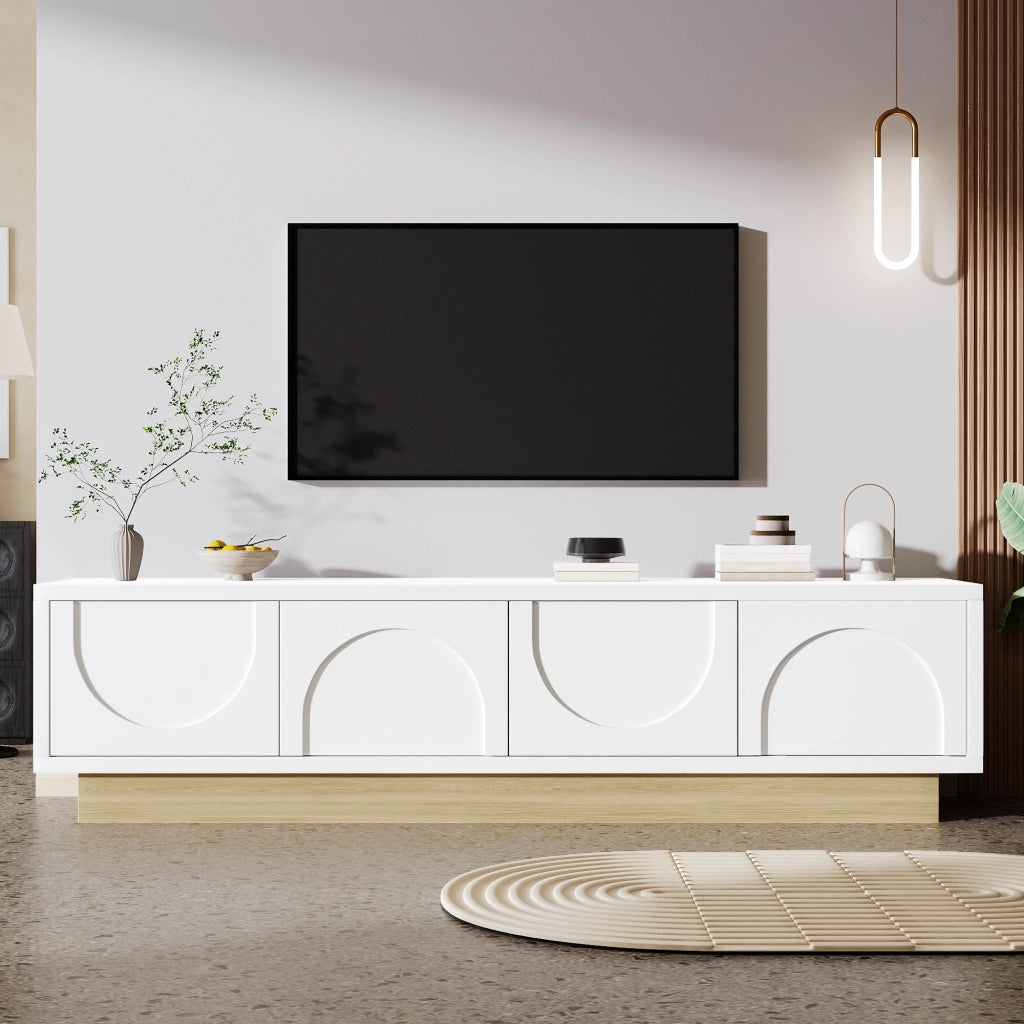 Cassettiera per TV bianca in MDF lunghezza 175 cm