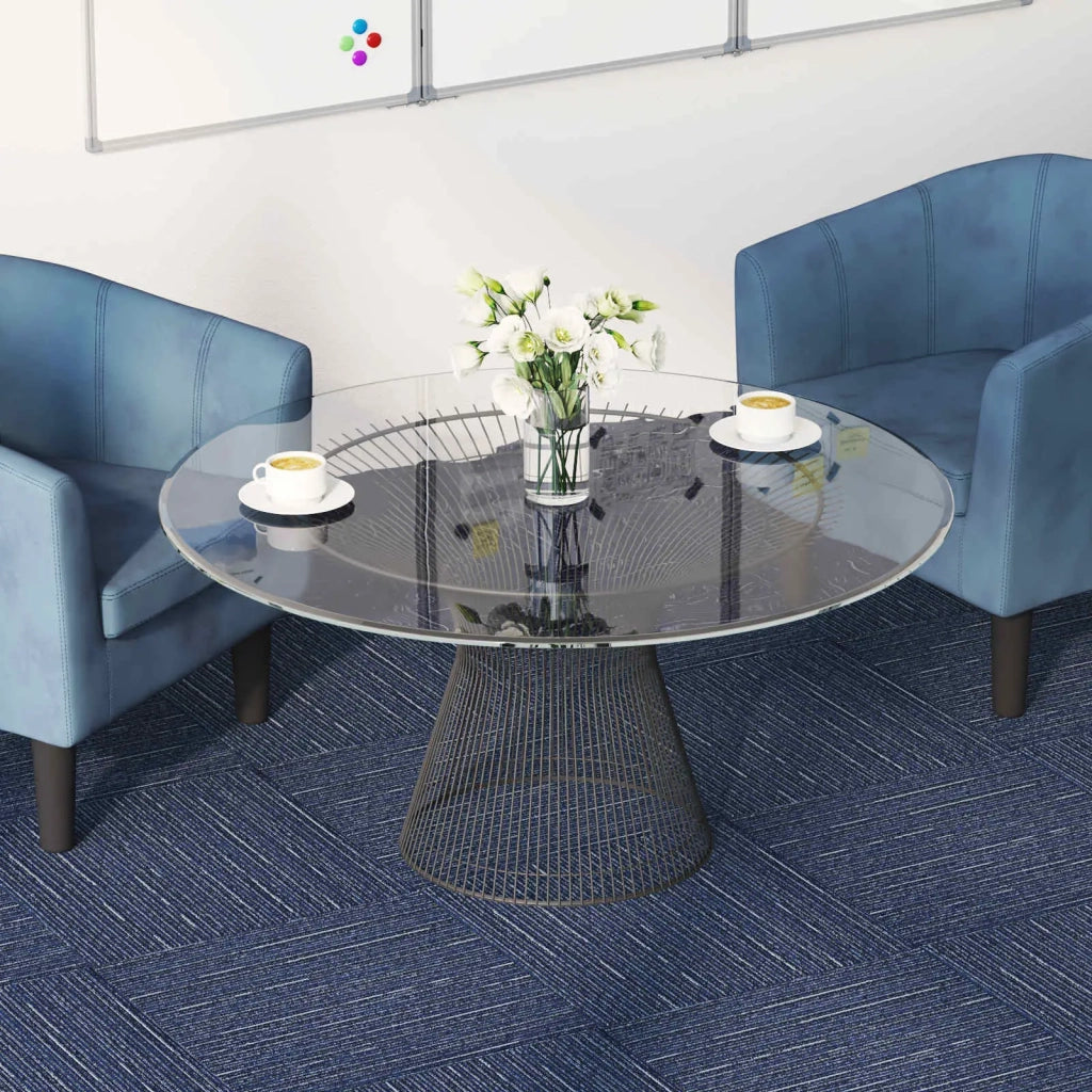 Piastrella per Tappeto Strisce Blu 50 x 50 cm 4 pz PP e Bitume CFW8972488