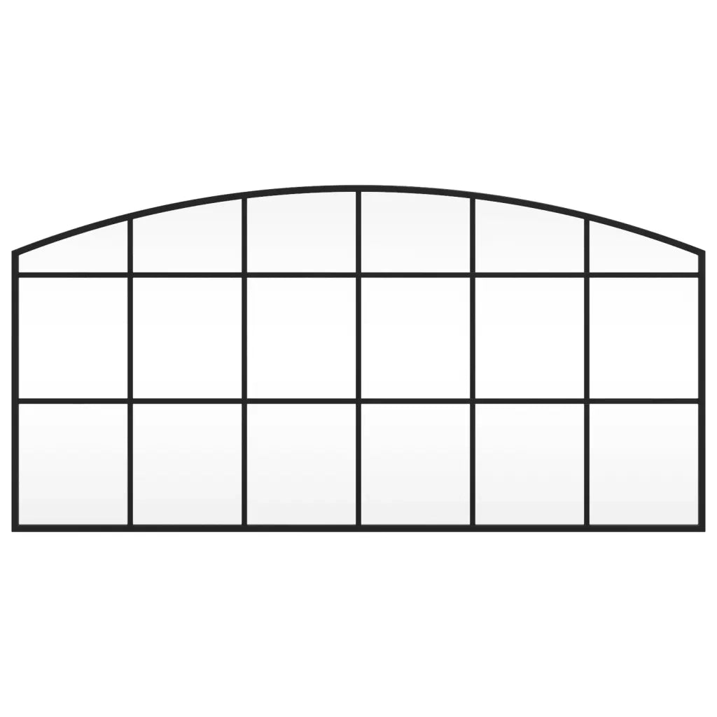 Specchio da Parete Nero 100x50 cm Arco in Ferro 358638