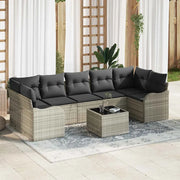 Set Divano da Giardino Grigio chiaro 55 x 55 x 37 cm polyrattan
