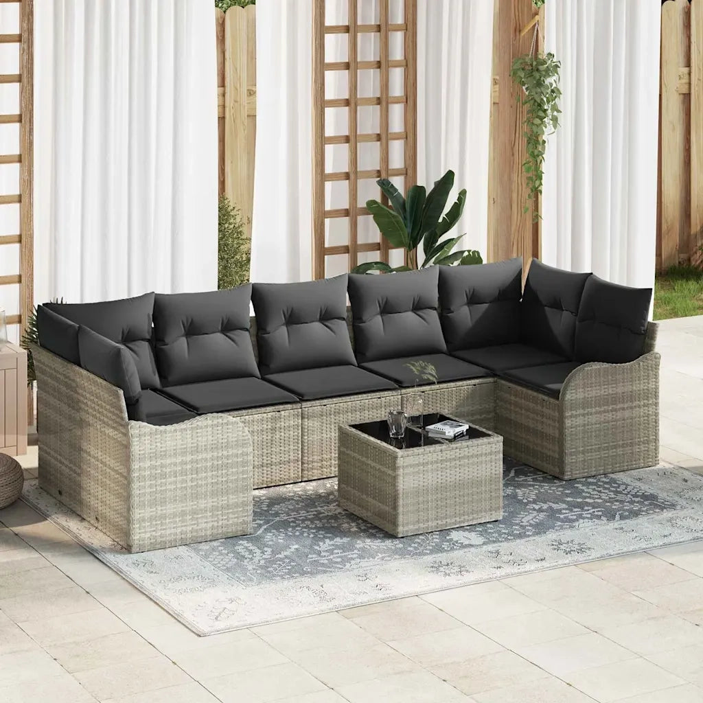Set Divano da Giardino Grigio chiaro 55 x 55 x 37 cm polyrattan