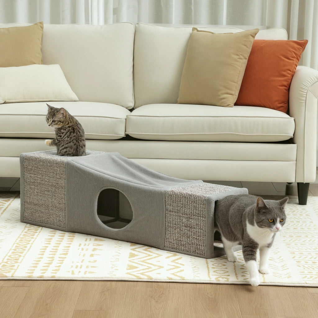Tunnel per gatti con tane e giocattoli ¨C Minimal ¨C 98x30x30 cm