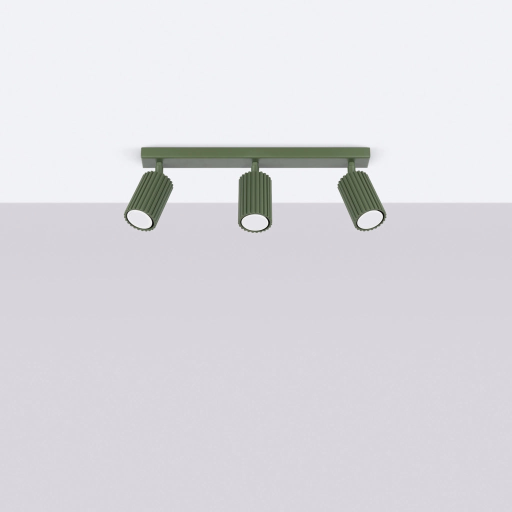 Lampada da soffitto KARBON 3L verde oliva