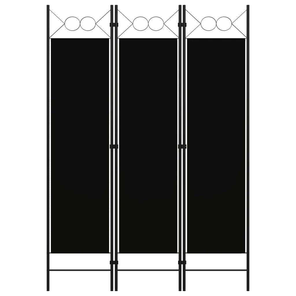 Paravento a 3 Pannelli Nero 120x180 cm 320702