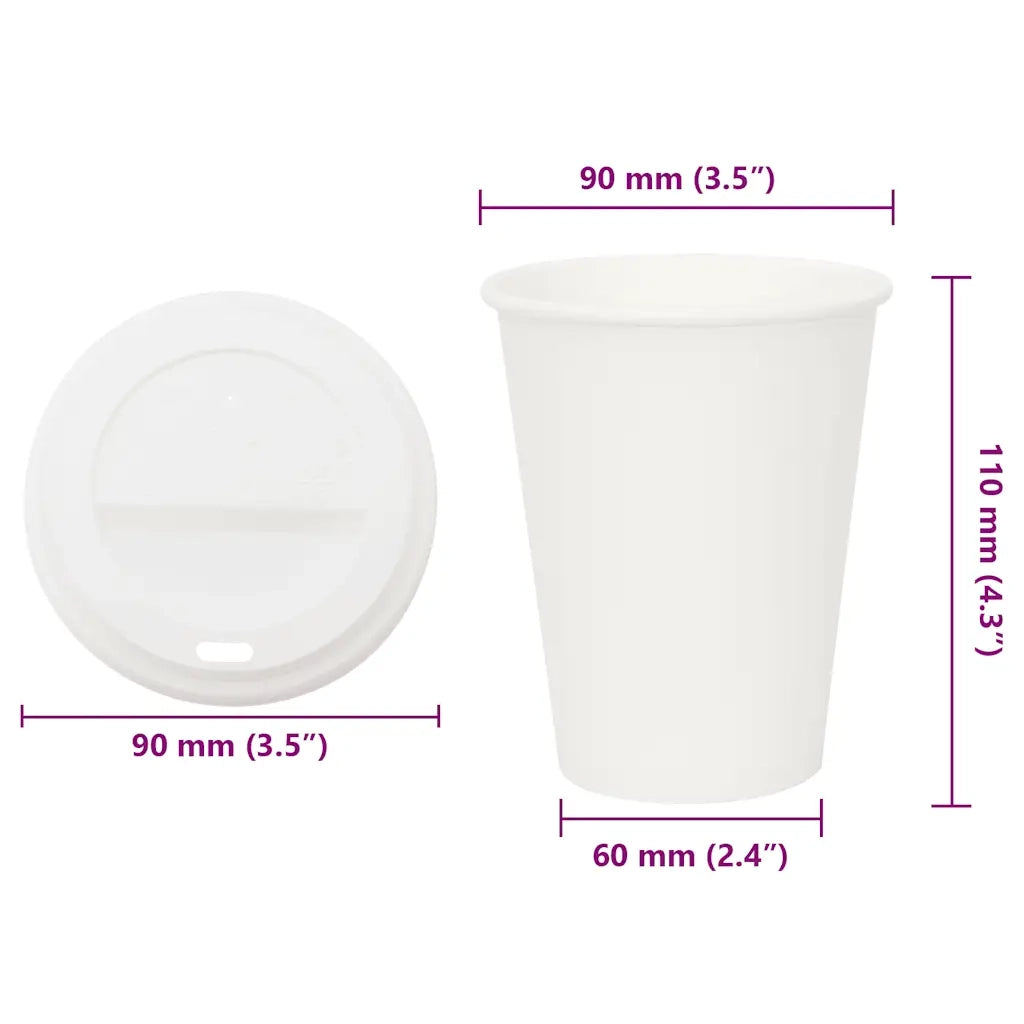 Tazze da CaffÃ¨ in Carta con Coperchi 1000 pz 12oz 300 ml