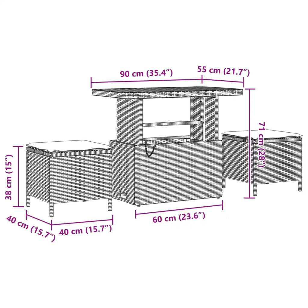 Set Divano da Giardino 10 pcs Nero polyrattan 3361729