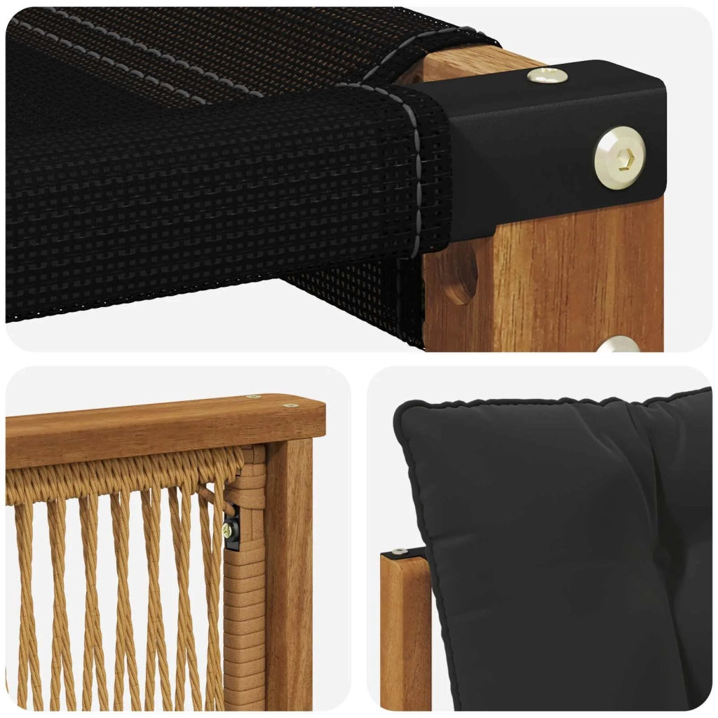 Set di divani da esterno con cuscino 7 pcs Naturale e Nero 3381572