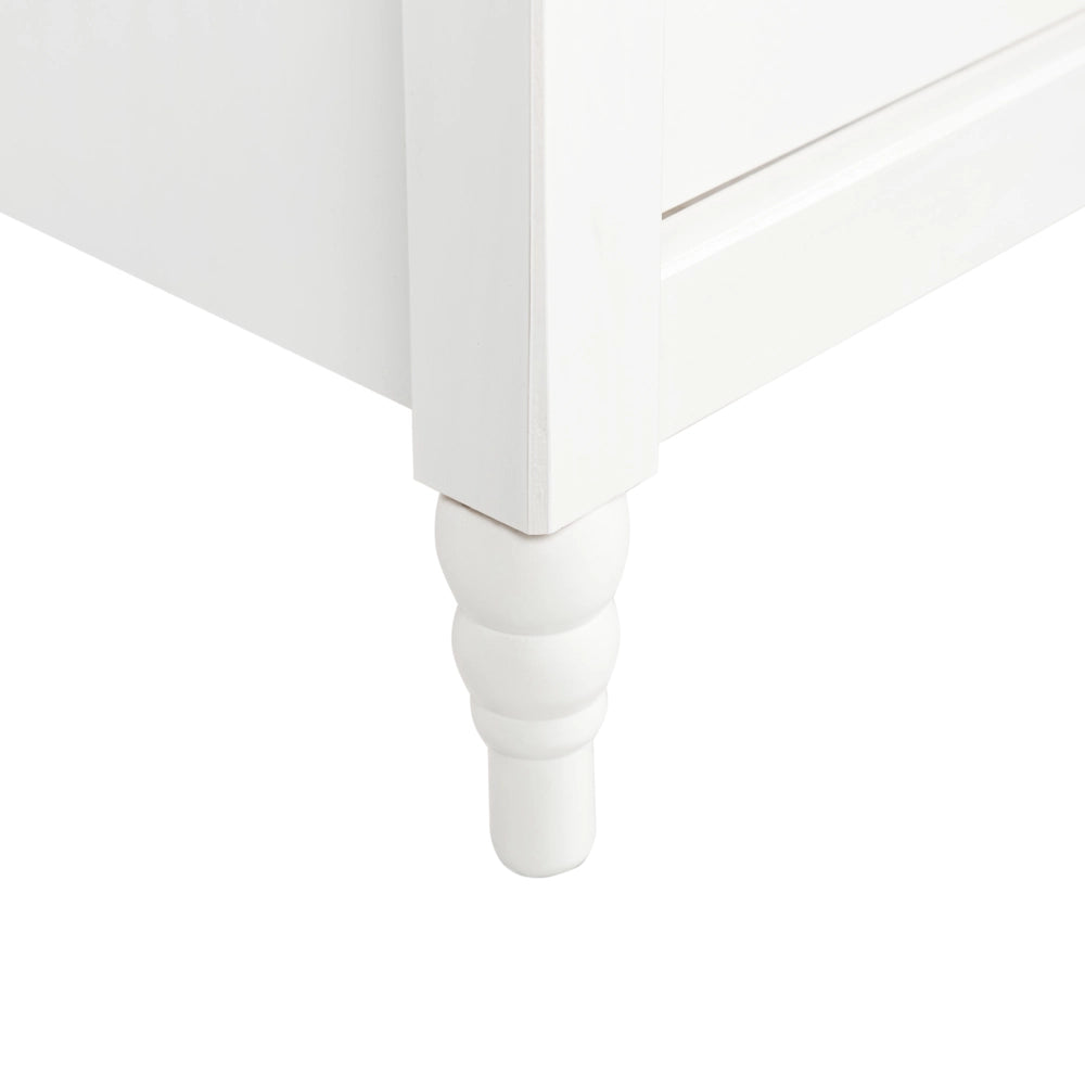 Comodino armadietto Bianco 2 Cassetti Retrò