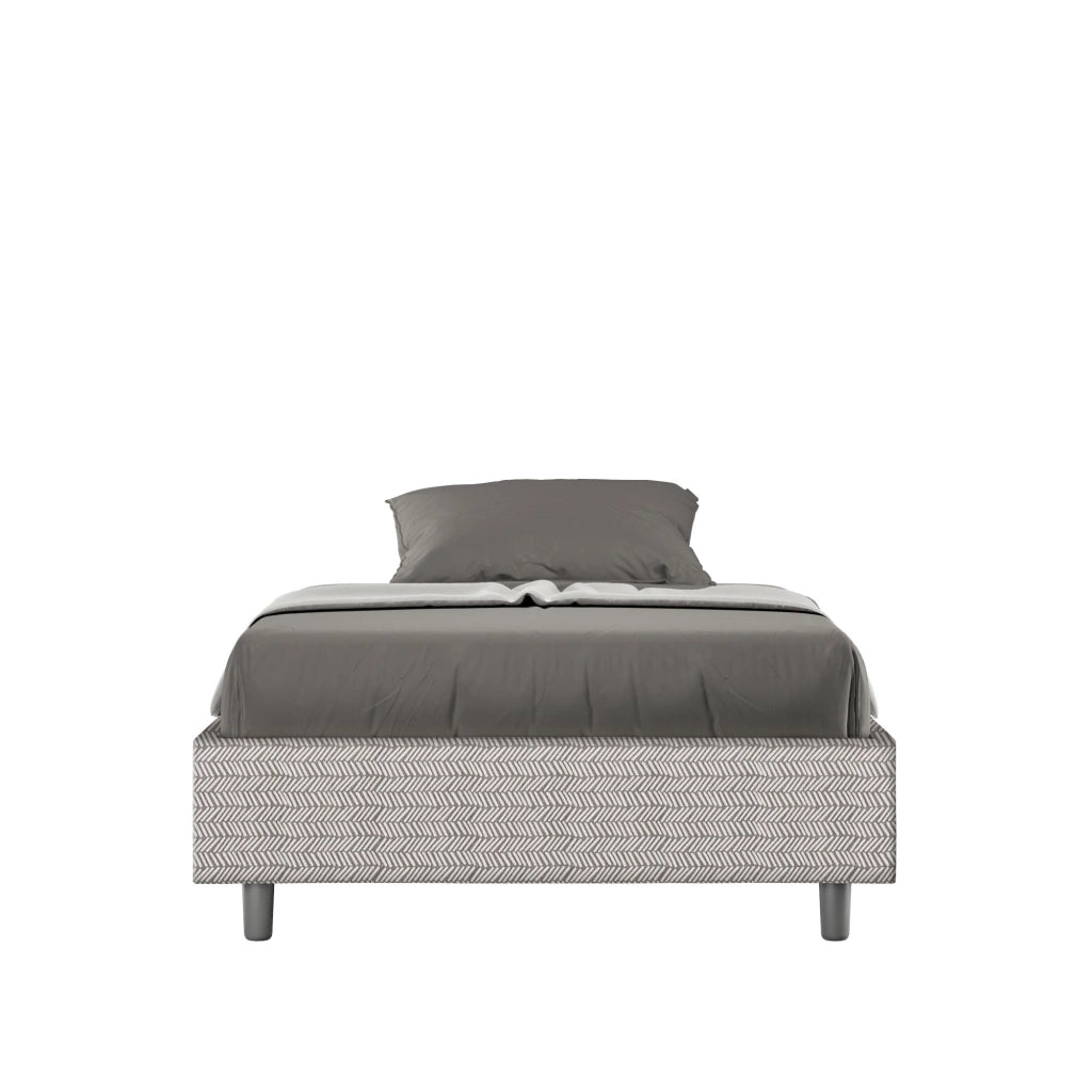 Letto 1 Piazza e Mezzo Sommier 120x190 cm con Rete Azelia Aragona 1 Bianco