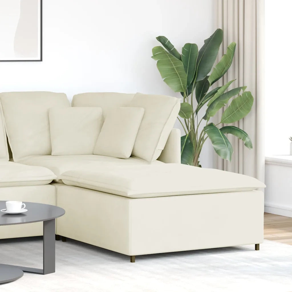 Modulo Poggiapiedi Divano Modulare Crema 100x100x48 cm 4104496