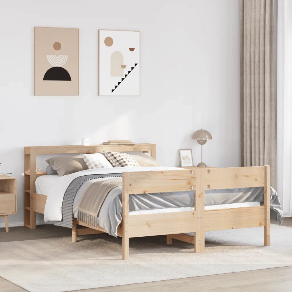 Letto senza Materasso-Struttura Letto 120x190 cm in Legno Massello di Pino 564605