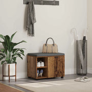 Panca per ingresso con cuscino Legno vecchio 60 x 38 x 46 cm 891502