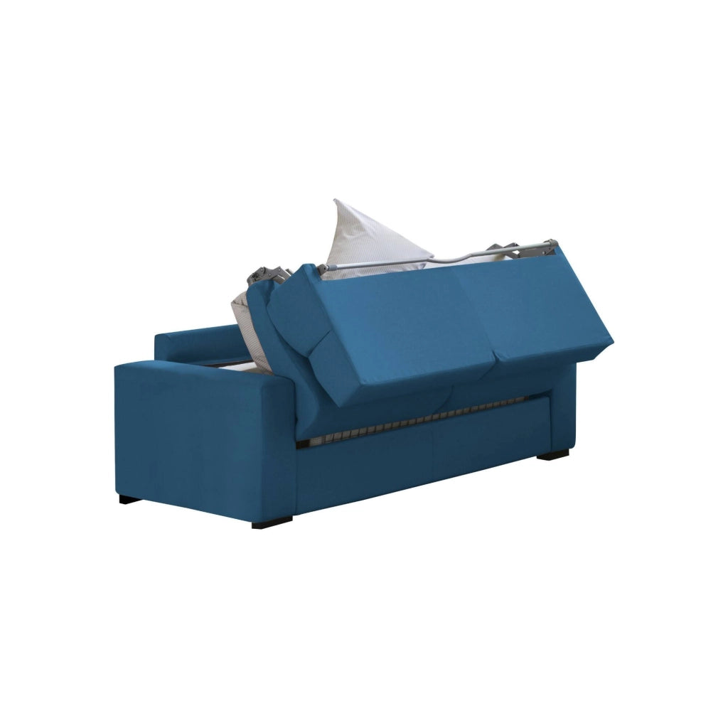 Sonico, Divano Letto 2 Posti Sfoderabile Made in Italy, 200x95 cm blu