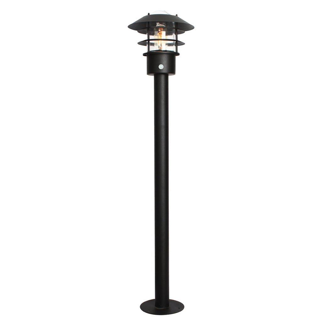 Paletto luce esterno PIR nero E27 60W Helsingor Elstead