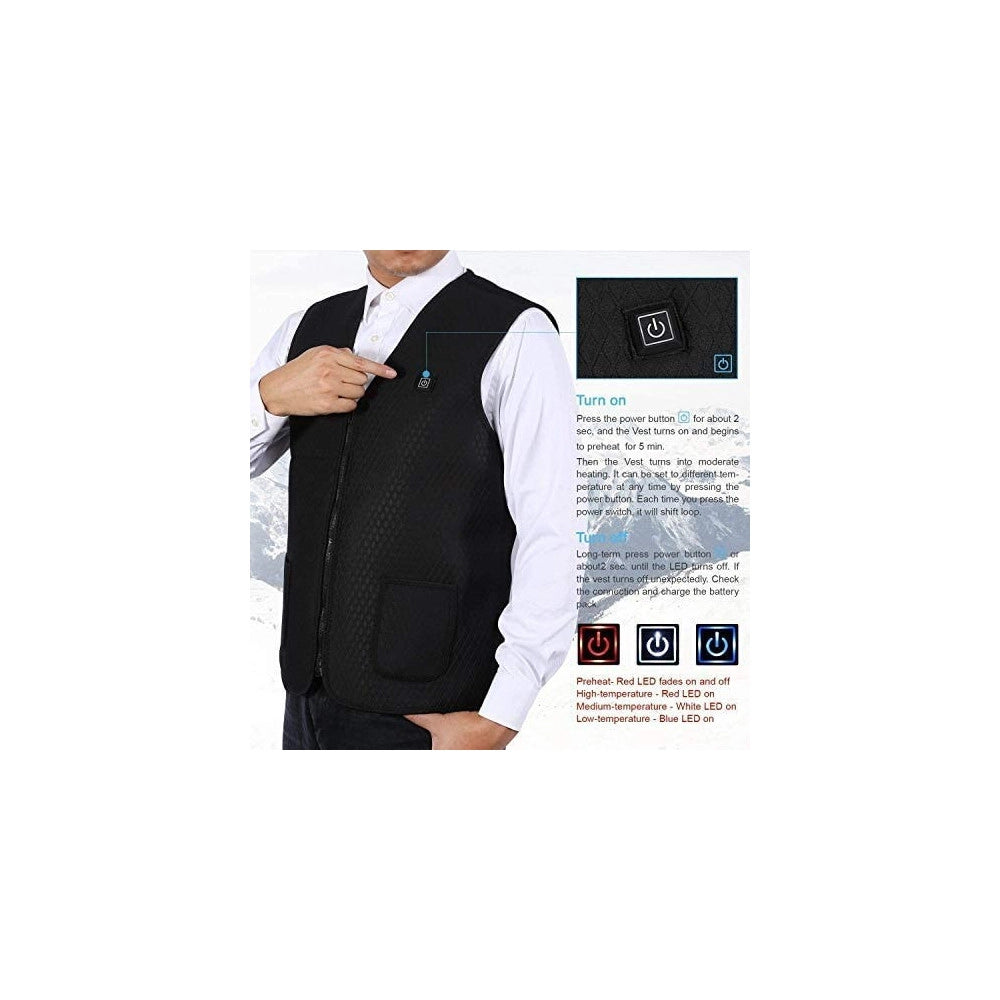 Trade Shop - Gilet Giubotto Riscaldante Usb Riscaldato Giacca Termica Unisex Riscaldamento -    M