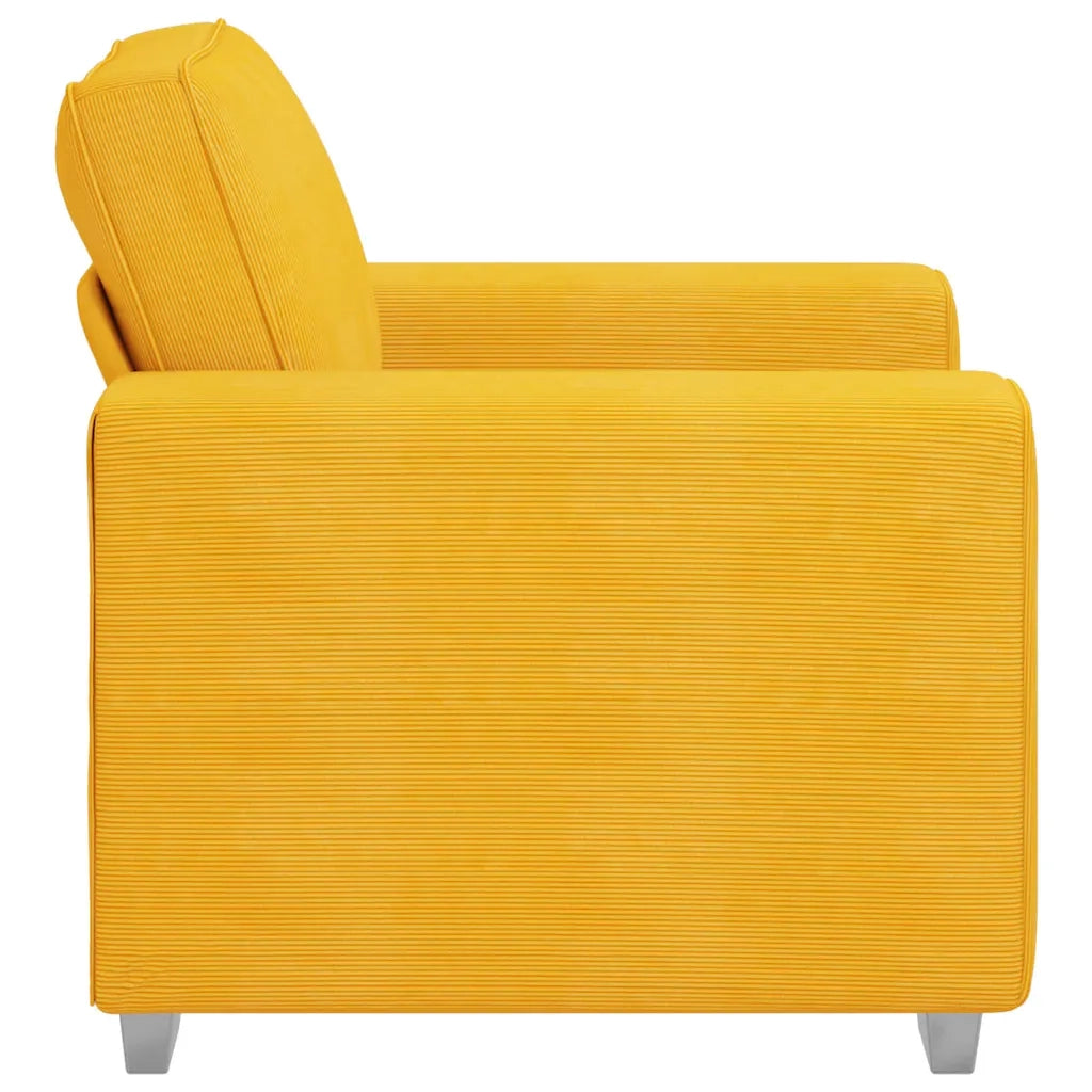 Divano Sedia-Poltrona-Sofa Relax Giallo Chiaro 60 cm in Tessuto di Velluto a Coste