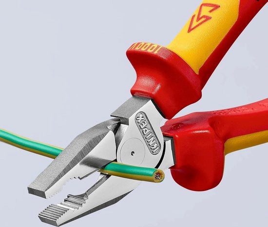 Tangue a doppio componente 200 mm - manico a mano multi-componente con superficie cromata e isolata, testata VDE