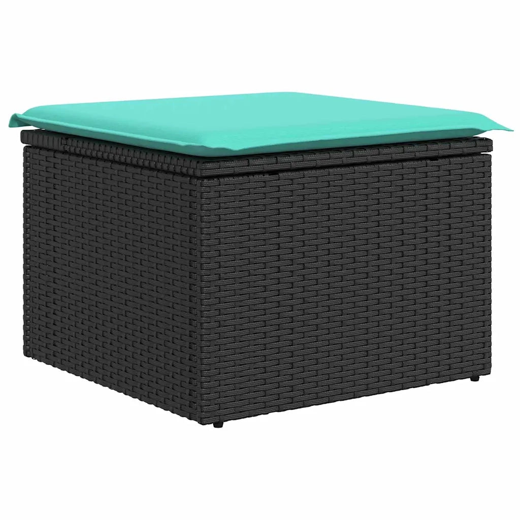 Set Divano da Giardino 9 pz Nero e turchese 3356667