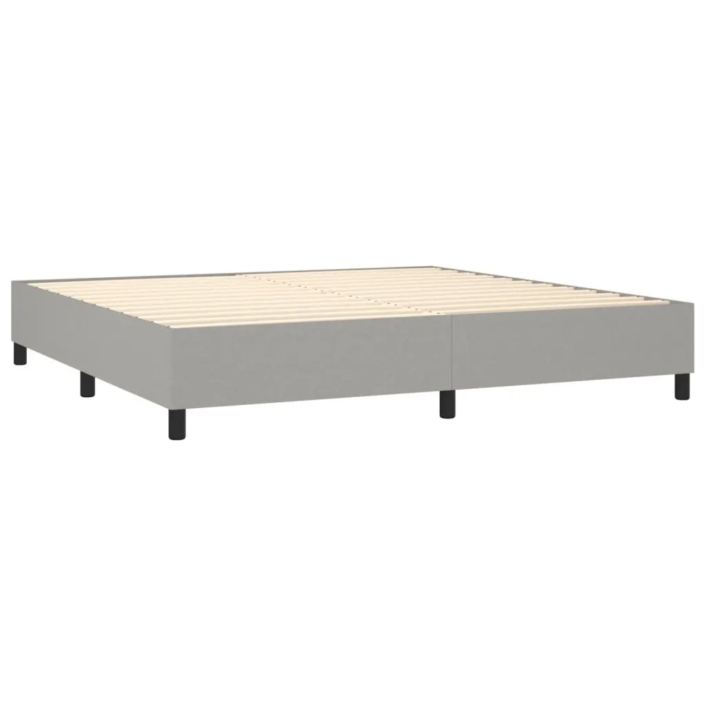 Letto a Molle Materasso e LED Grigio Chiaro 200x200 cm Tessuto 3134981