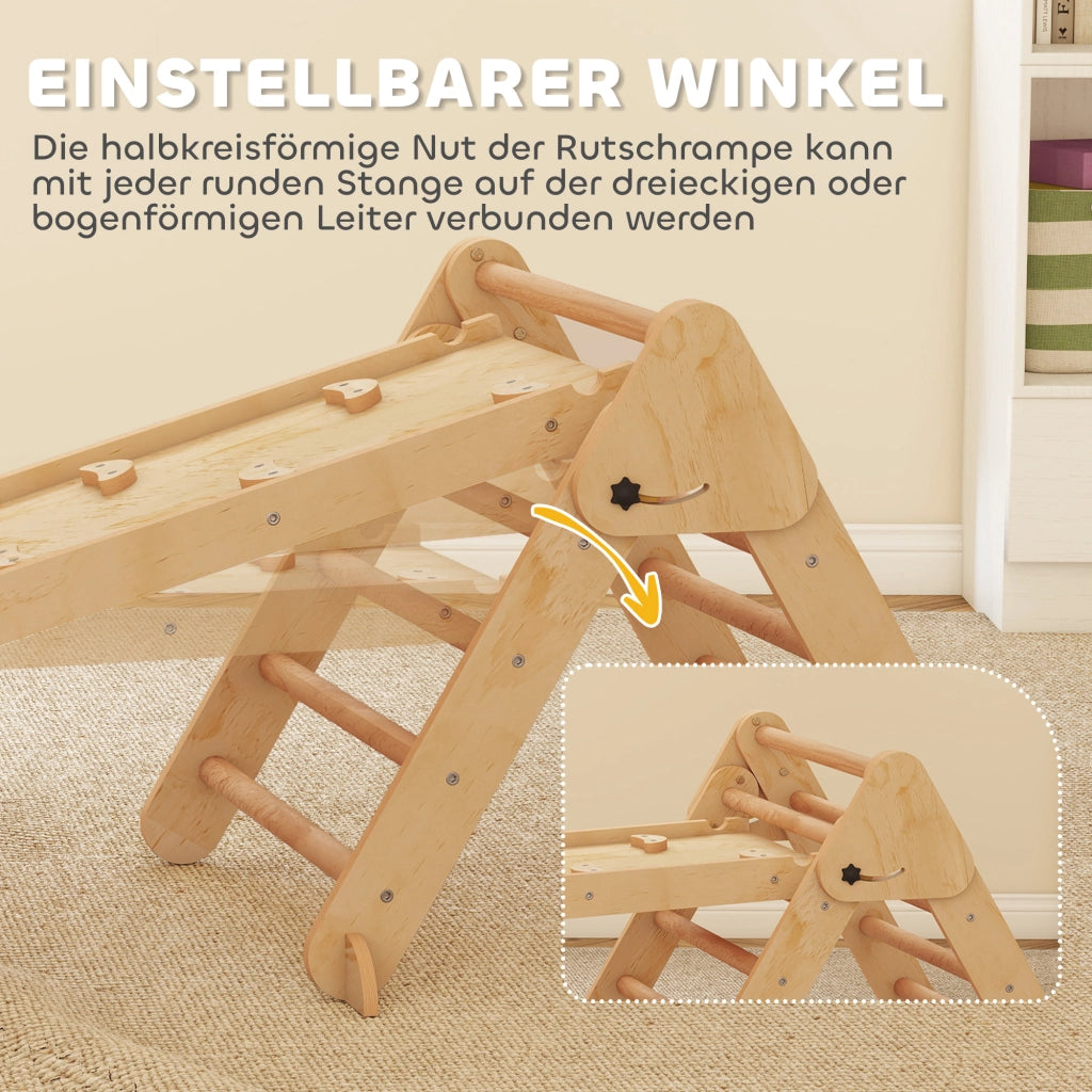 Set giochi arrampicata 7 in 1 con scala arco rampa scivolo parete ¨C Xylo ¨C legno pieghevole bambini 1,5-4 anni