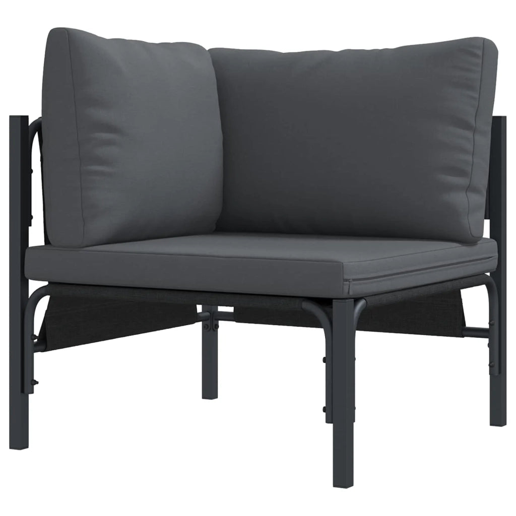 Set Divano da Giardino con cuscino 8 pcs Nero Acciaio 3378983