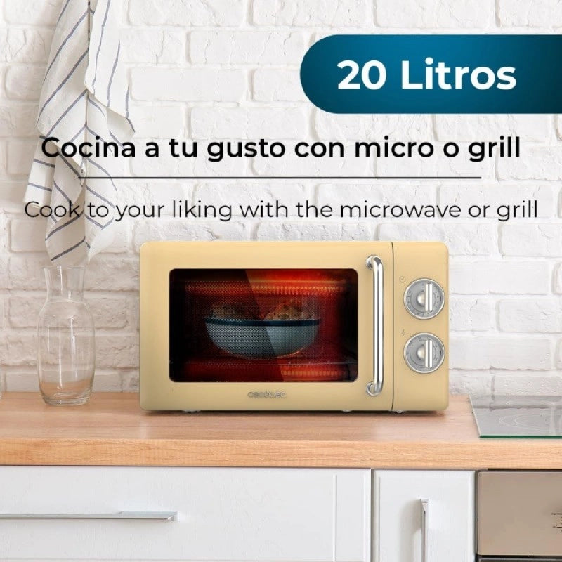 CECOTEC 01708 - Microonde 20l con grill proclean 3110 retro yellow