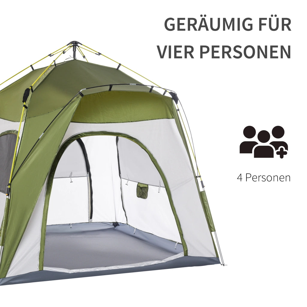 Tenda da giardino pop-up automatica ¨C Minimal ¨C Verde e grigio 240x240x199 cm
