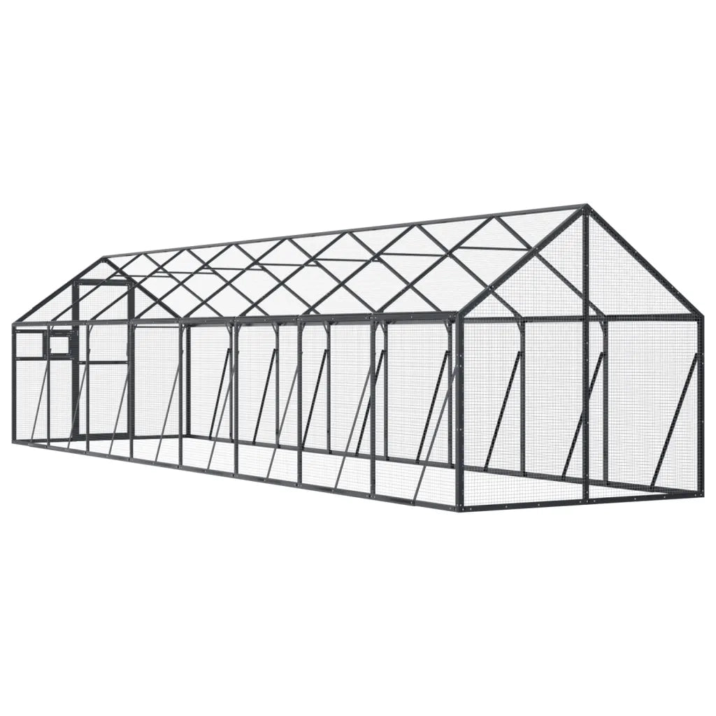 Voliera Antracite 1,79x8x1,85 m in Alluminio 3155805
