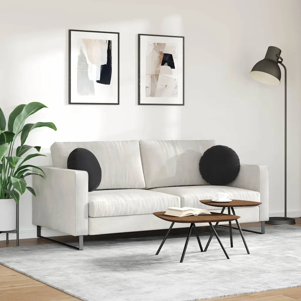 Cuscini per Seduta 2 pcs Nero Ø 40 x 13 cm Velluto 42014143
