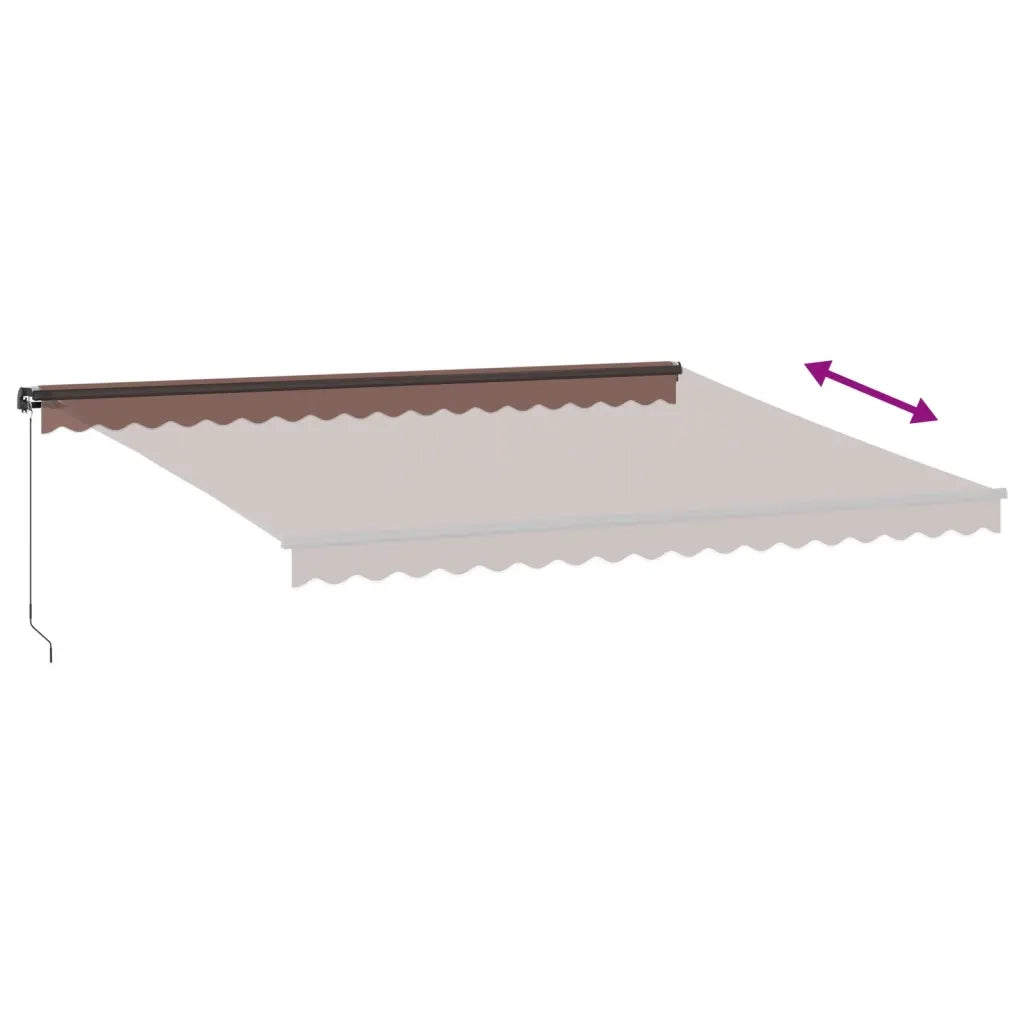 Tenda da Sole Retrattile Manuale con LED Marrone 450x350 cm 3215408